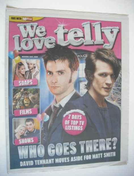 We Love Telly newspaper supplement - David Tennant and Matt Smith cover (26 December 2009)