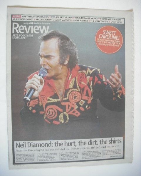 The Daily Telegraph Review newspaper supplement - 3 May 2008 - Neil Diamond cover