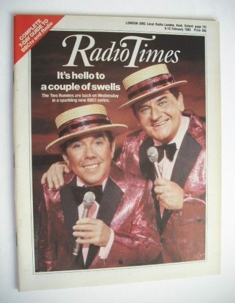 <!--1985-02-09-->Radio Times magazine - The Two Ronnies cover (9-15 Februar