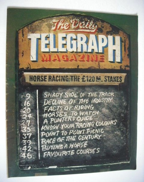 The Daily Telegraph magazine - Horse Racing cover (26 March 1976)
