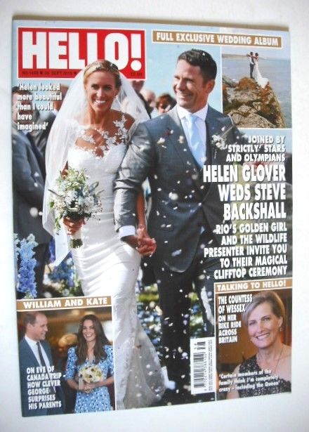 Hello! magazine - Steve Backshall weds Helen Glover cover (1 August 2016 - Issue 1449)