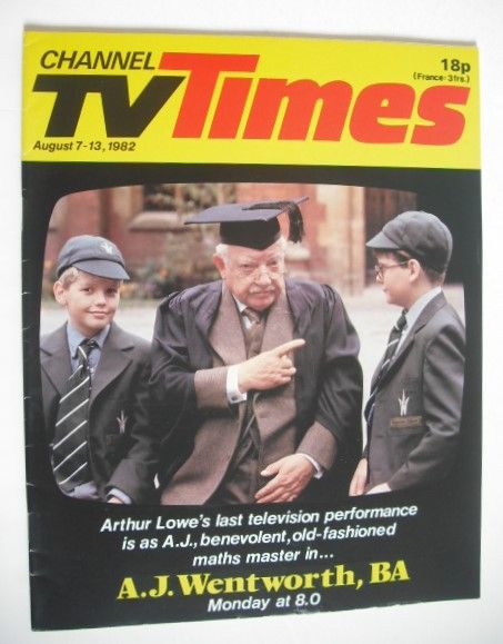 CTV Times magazine - 7 August 1982 - Arthur Lowe cover