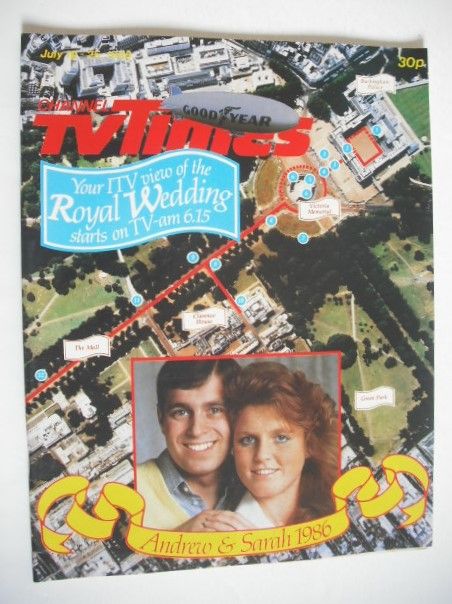 CTV Times magazine - 19-25 July 1986 - Prince Andrew and Sarah Ferguson cover