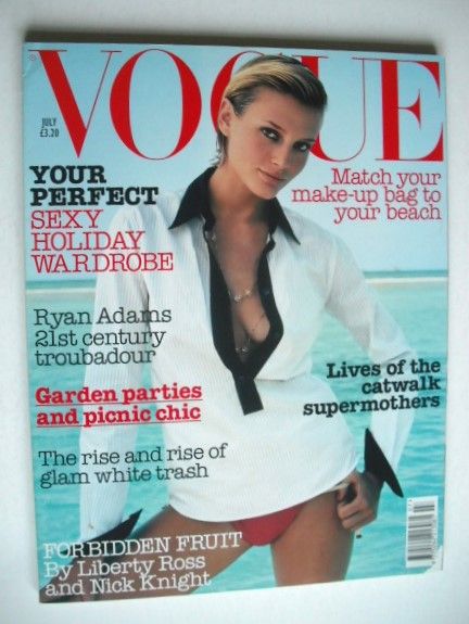 British Vogue magazine - July 2002 - Bridget Hall cover