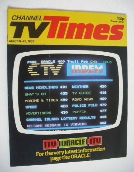 <!--1982-03-06-->CTV Times magazine - 6-12 March 1982 - ITV Oracle cover