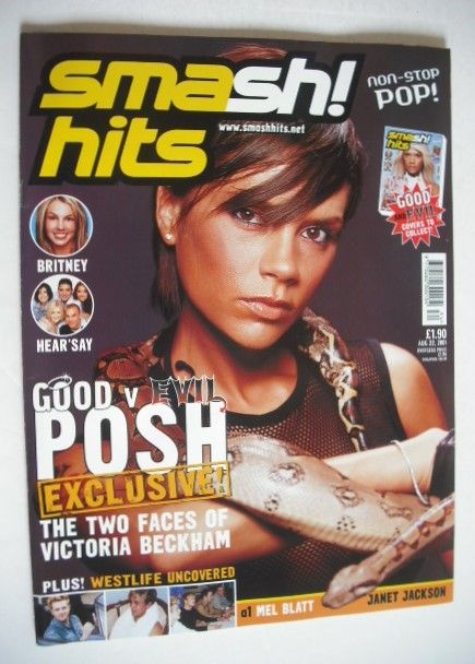 <!--2001-08-22-->Smash Hits magazine - Victoria Beckham cover (22 August 20