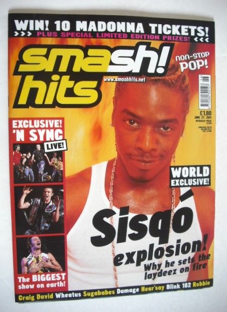 Smash Hits magazine - Sisqo cover (27 June 2001)