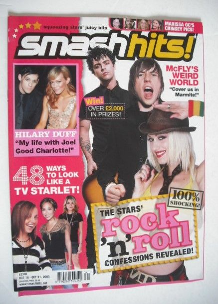 Smash Hits magazine - Rock 'n' Roll Confessions cover (18-31 October 2005)
