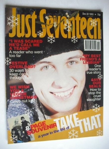 Just Seventeen magazine - 22 December 1993 - Mark Owen cover