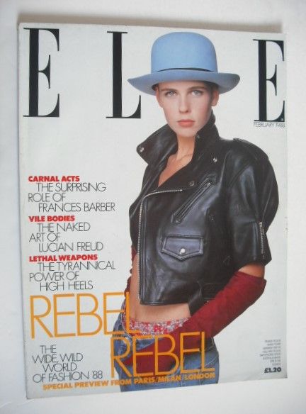 British Elle magazine - February 1988 - Jeny Howorth cover