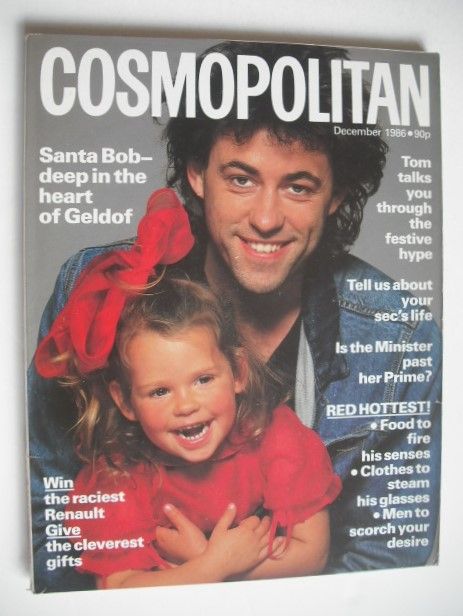 Cosmopolitan magazine (December 1986 - Bob Geldof and Fifi Trixiebelle cover)