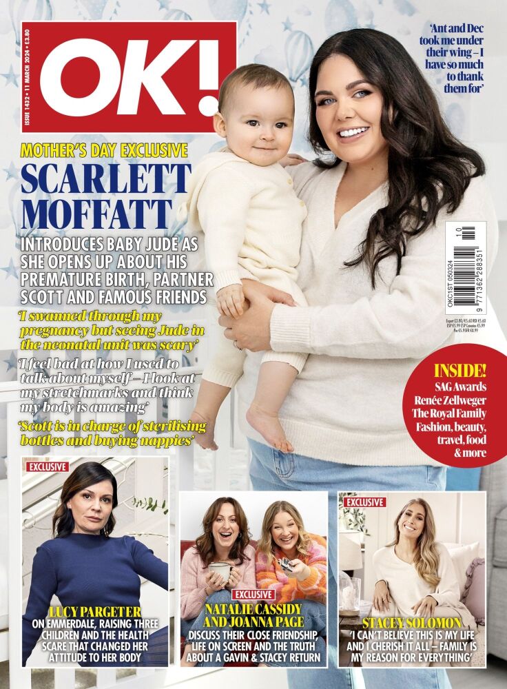 OK! magazine - Scarlett Moffatt and baby Jude cover (11 March 2024 - Issue 1432)