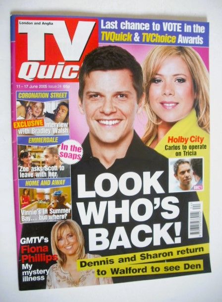 <!--2005-06-11-->TV Quick magazine - Nigel Harman and Letitia Dean cover (1