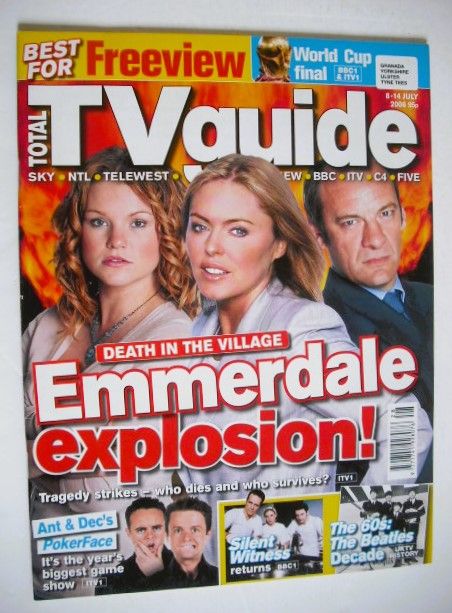 <!--2006-07-08-->Total TV Guide magazine - Emmerdale Explosion cover (8-14 