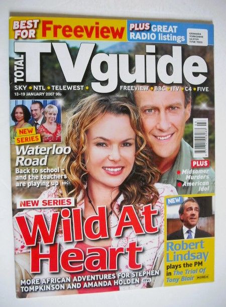 Total TV Guide magazine - Amanda Holden & Stephen Tompkinson cover (13-19 January 2007)