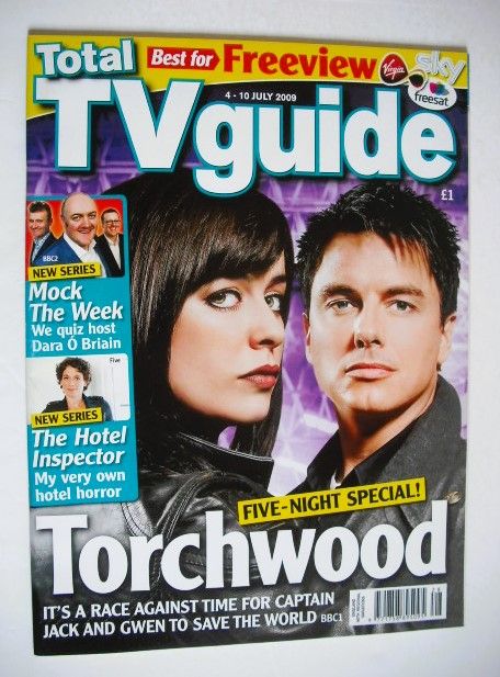 <!--2009-07-04-->Total TV Guide magazine - John Barrowman and Eve Myles cov