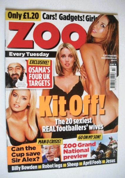 <!--2004-04-02-->Zoo magazine - Real Footballers' Wives cover (2-8 April 20