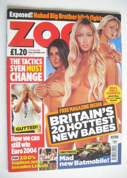 Zoo magazine - Britain's 20 Hottest New Babes cover (18-24 June 2004)