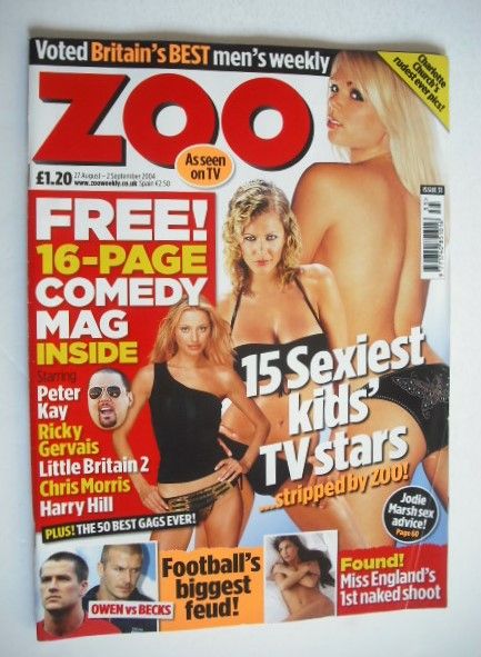 Zoo magazine - 15 Sexiest Kids' TV Stars cover (27 August - 2 September 2004)
