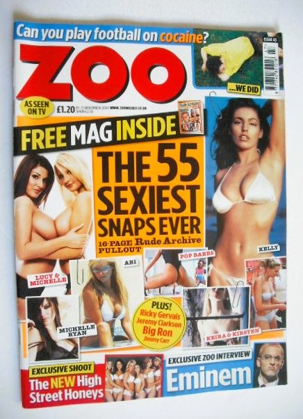 Zoo magazine - The 55 Sexiest Snaps Ever cover (19-25 November 2004)