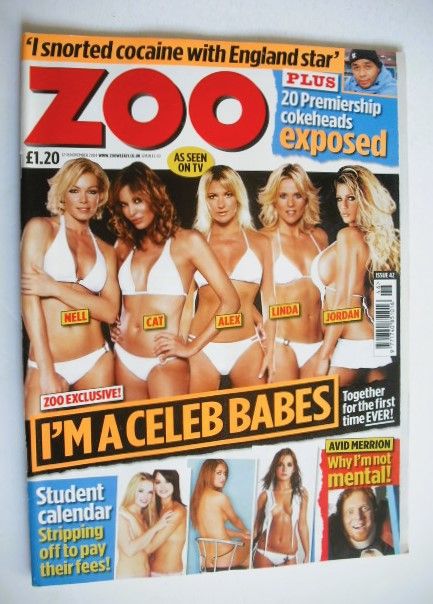 <!--2004-11-12-->Zoo magazine - I'm A Celeb Babes cover (12-18 November 200