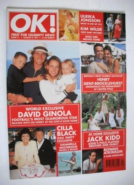 <!--1997-08-08-->OK! magazine - David Ginola cover (8 August 1997 - Issue 7