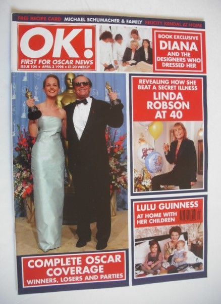 OK! magazine - The Oscars coverage cover (3 April 1998 - Issue 104)
