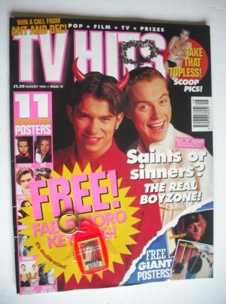 TV Hits magazine - August 1995 - Ronan Keating and Stephen Gately cover