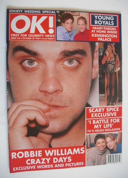 <!--1998-10-30-->OK! magazine - Robbie Williams cover (30 October 1998 - Is
