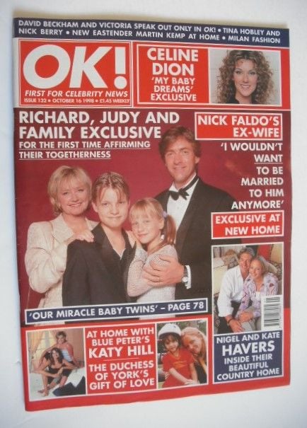 OK! magazine - Richard Madeley and Judy Finnigan and family cover (16 October 1998 - Issue 132)