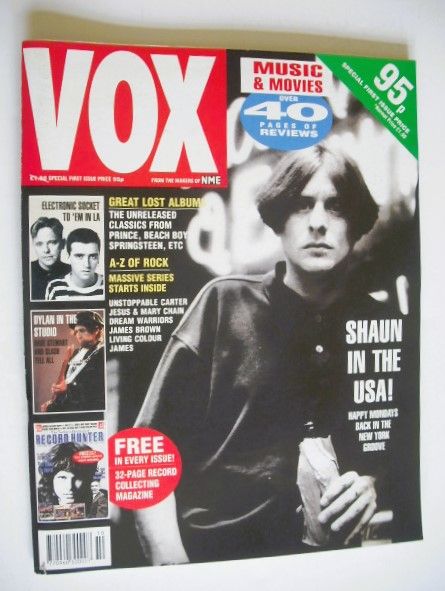 VOX magazine - Shaun Ryder cover (October 1990 - Issue 1)