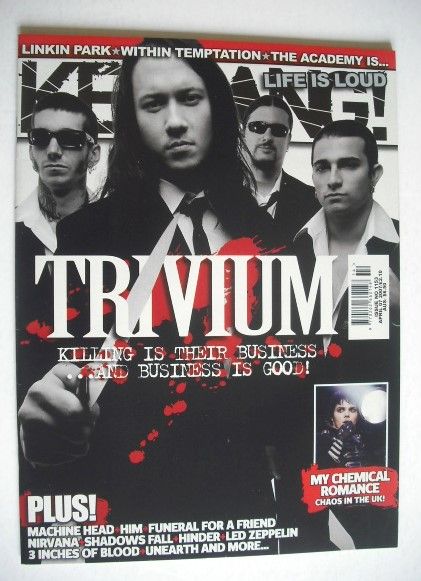 <!--2007-04-07-->Kerrang magazine - Trivium cover (7 April 2007 - Issue 115