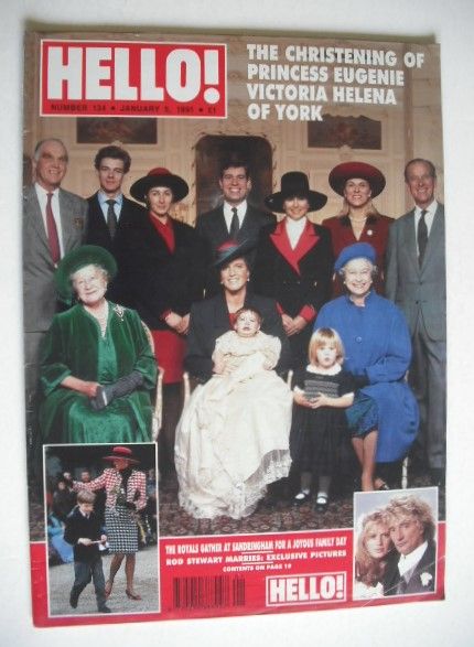 Hello! magazine - Princess Eugenie christening cover (5 January 1991 - Issue 134)