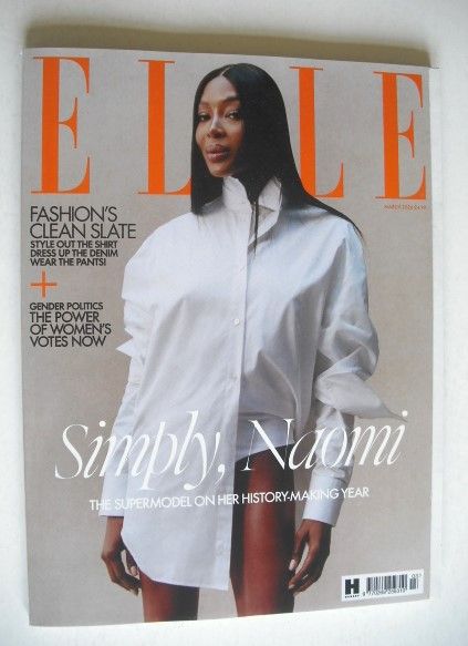 British Elle magazine - March 2024 - Naomi Campbell cover