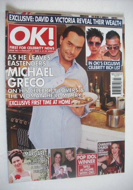 <!--2002-02-21-->OK! magazine - Michael Greco cover (21 February 2002 - Iss