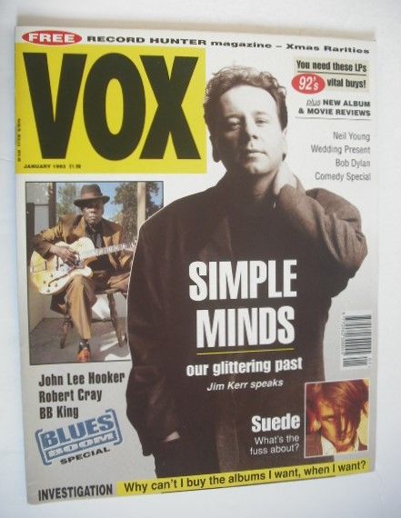<!--1993-01-->VOX magazine - Jim Kerr cover (January 1993 - Issue 28)