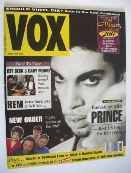 VOX magazine - Prince cover (June 1993 - Issue 33)