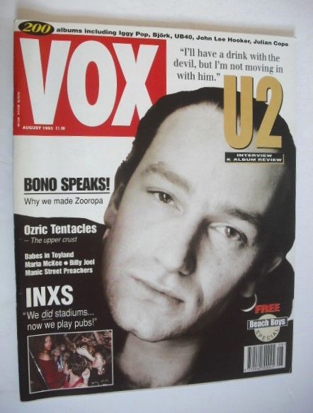VOX magazine - Bono cover (August 1993 - Issue 35)