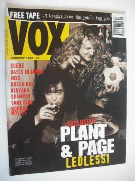 VOX magazine - Robert Plant and Jimmy Page cover (December 1994 - Issue 51)