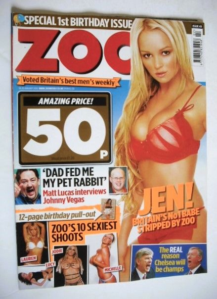 <!--2005-01-14-->Zoo magazine - Jennifer Ellison cover (14-20 January 2005)
