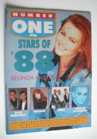 NUMBER ONE Magazine - Belinda Carlisle cover (9 January 1988)