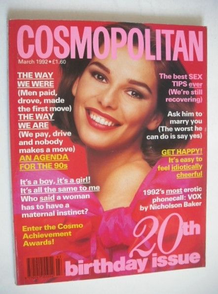 Cosmopolitan magazine (March 1992 - Claire Dhelens cover)