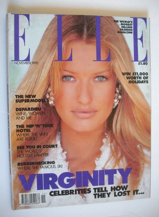 British Elle magazine - November 1992 - Karen Mulder cover