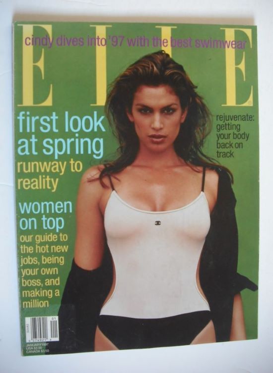 US Elle magazine - January 1997 - Cindy Crawford cover