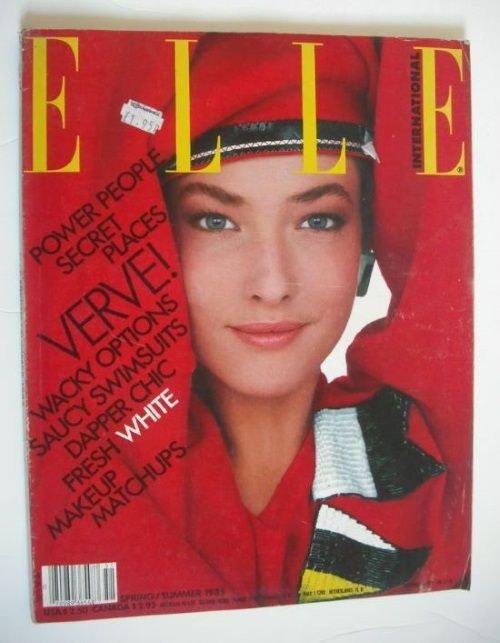 <!--1985-04-->US Elle magazine - Spring/Summer 1985 - Tatjana Patitz cover