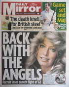 Daily Mirror newspaper - Farrah Fawcett cover (26 June 2009)