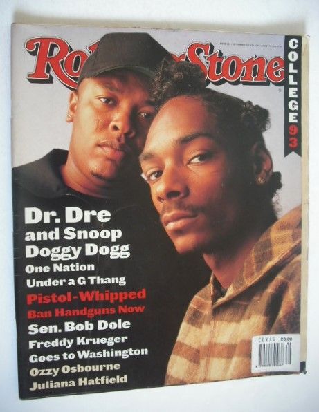 <!--1993-09-30-->Rolling Stone magazine - Dr. Dre and Snoop Doggy Dogg cove