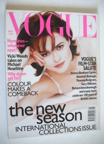 British Vogue magazine - March 1996 - Helena Bonham Carter cover