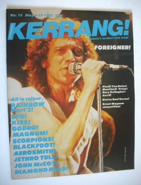 Kerrang magazine - Foreigner cover (6-19 May 1982 - Issue 15)