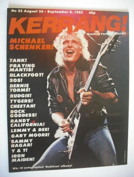 Kerrang magazine - Michael Schenker cover (26 August - 8 September 1982 - Issue 23)
